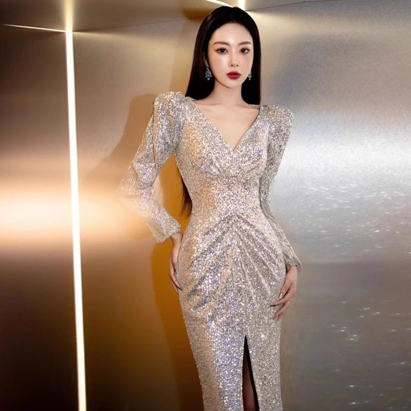 Light silver dress best sale