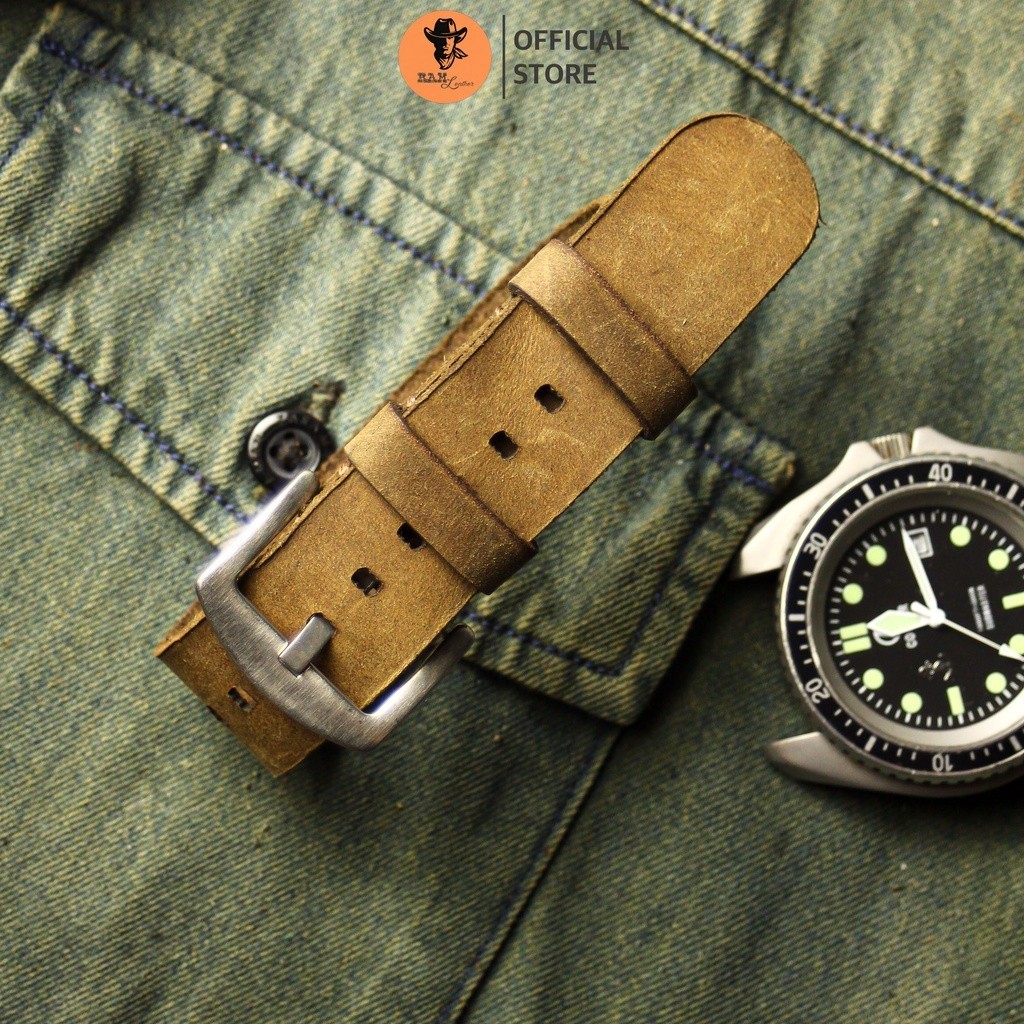 Military leather watch strap hotsell