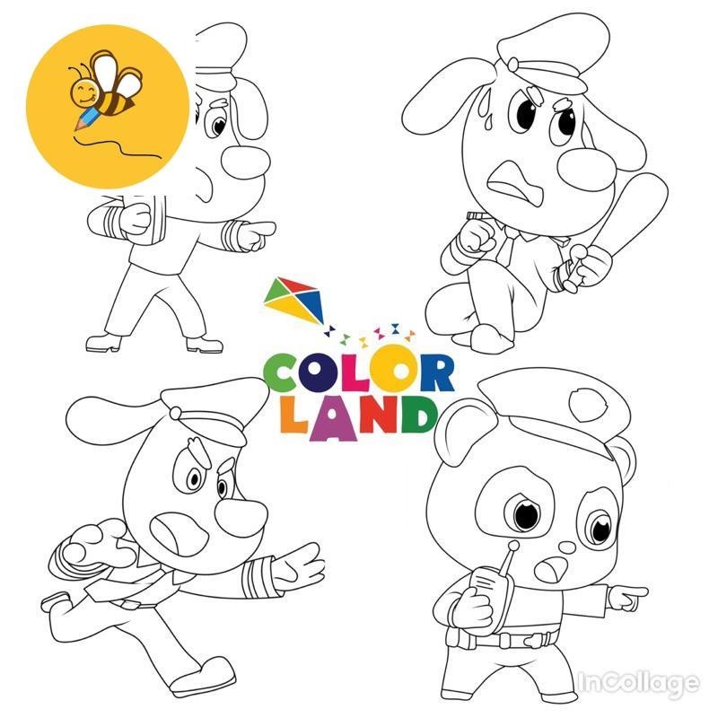 Labrador Police Coloring Painting - Set Of 10 Coloring Pictures For Wax ...
