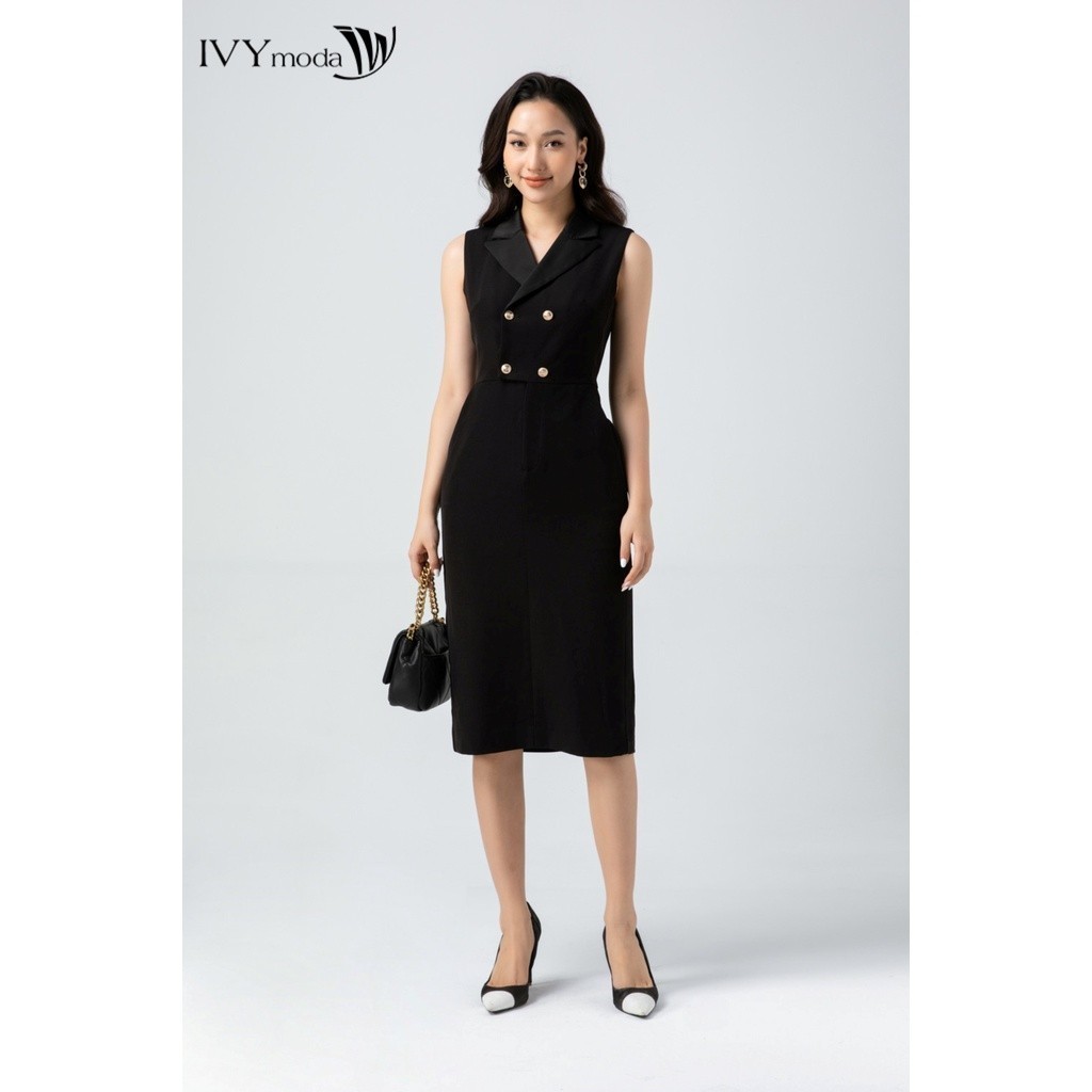 IVY moda MS 41M7140 women's double-collar slim dress | Shopee Singapore