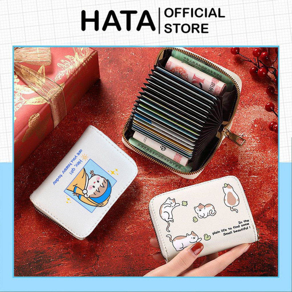 Women's Mini Handheld Short Wallet with Zipper Funny and Lovely Cartoon ...