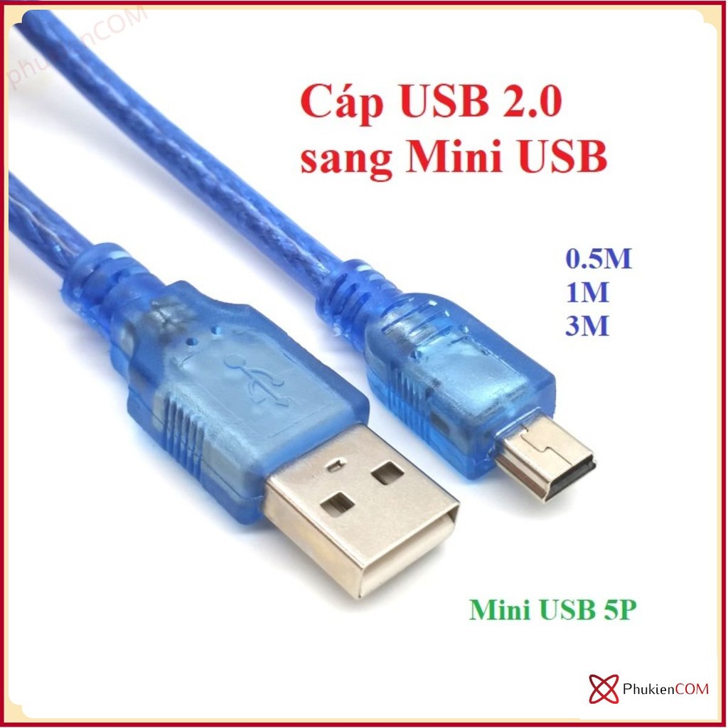 USB 2.0 to Mini USB Cable 0.5M 1.5M 3M 5M for Card reader, PLC ...