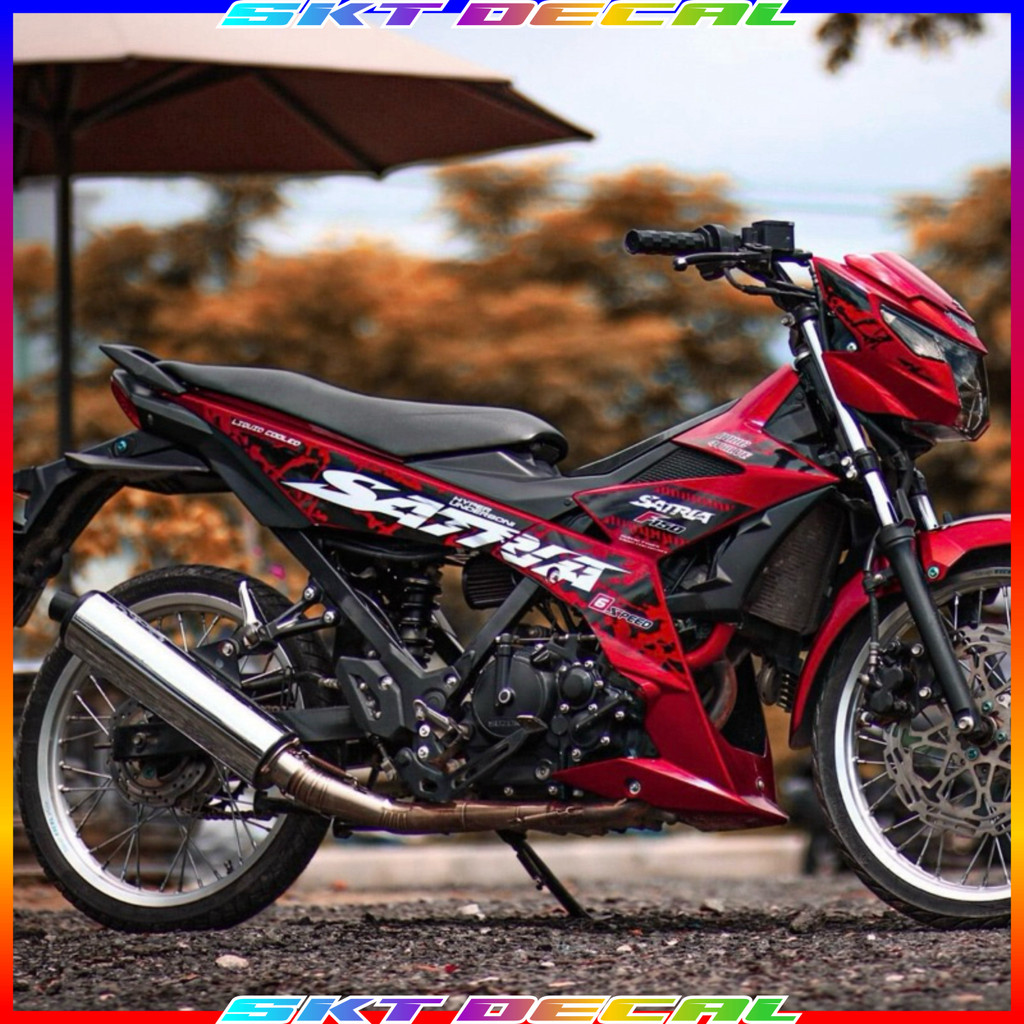 Satria Red Black White Removable Sticker 3-Layer Decal High Quality ...