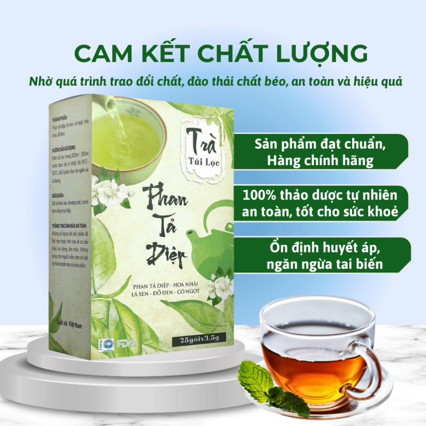 Phan Ta Diep Green Tea Box of 25 Filter Bags Supports Weight Loss ...