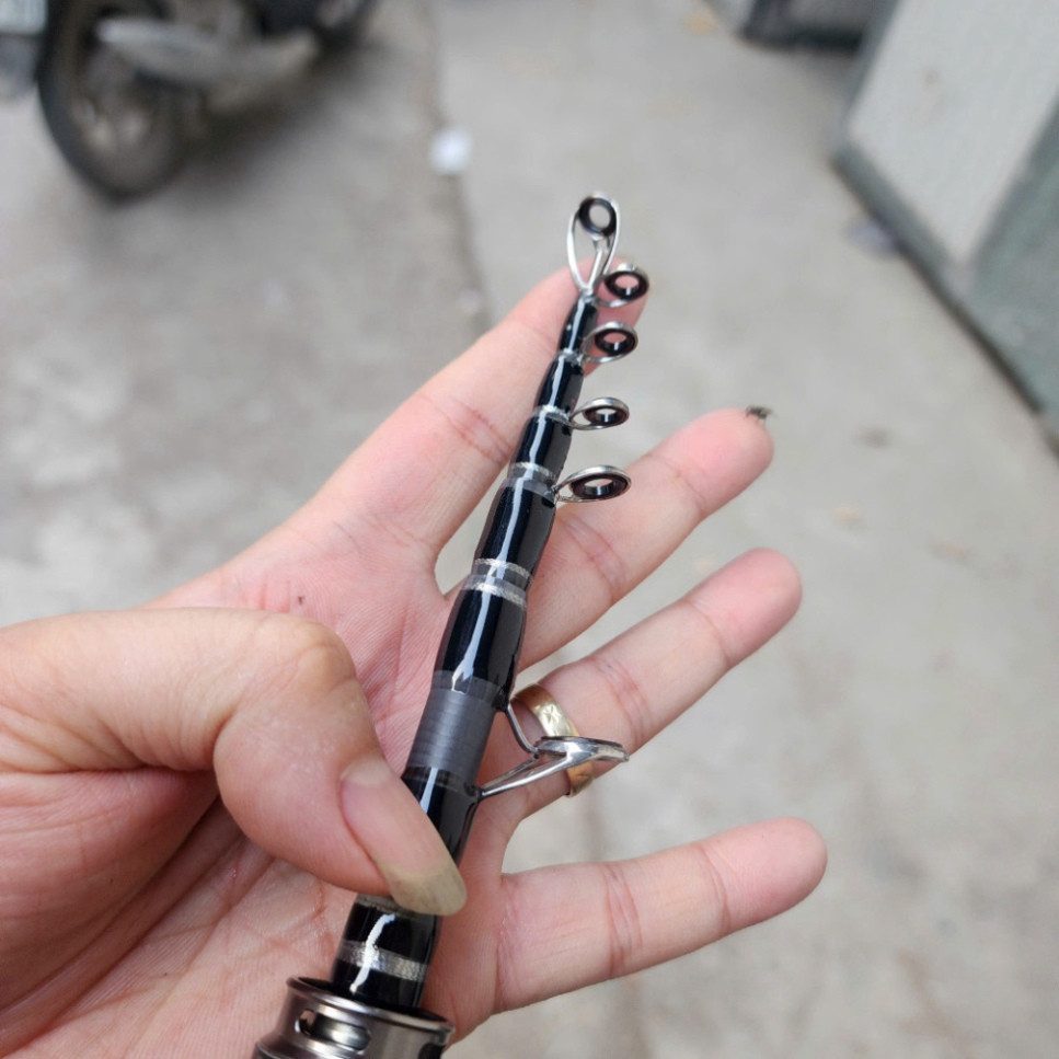 Black V5 mini Retractable Rod - ML Hardness - Long Carbon Handle ...