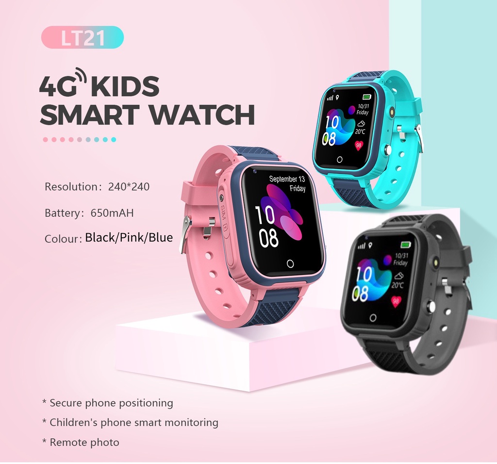 LT21 4G Kids Smart Watch GPS WIFI Video Call SOS IP67 Waterproof Child ...