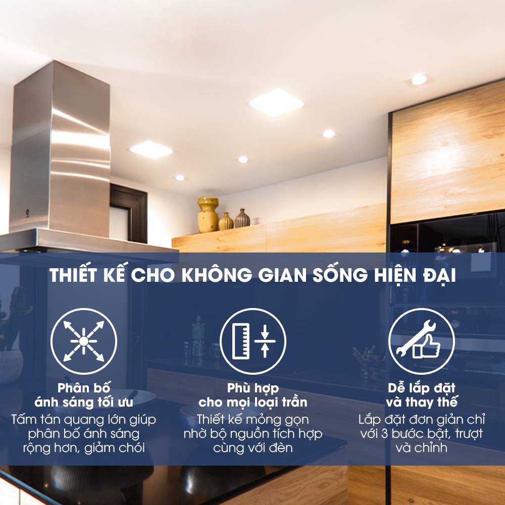 Philips Square LED ceiling light set DN027B G3 LED6/ LED9/ LED12