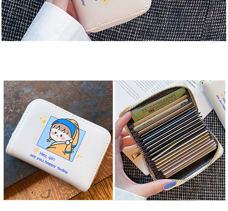 Women's Mini Handheld Short Wallet with Zipper Funny and Lovely Cartoon ...