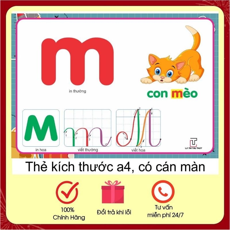 Vietnamese flashcards identify letters and numbers in A4 size | Shopee ...