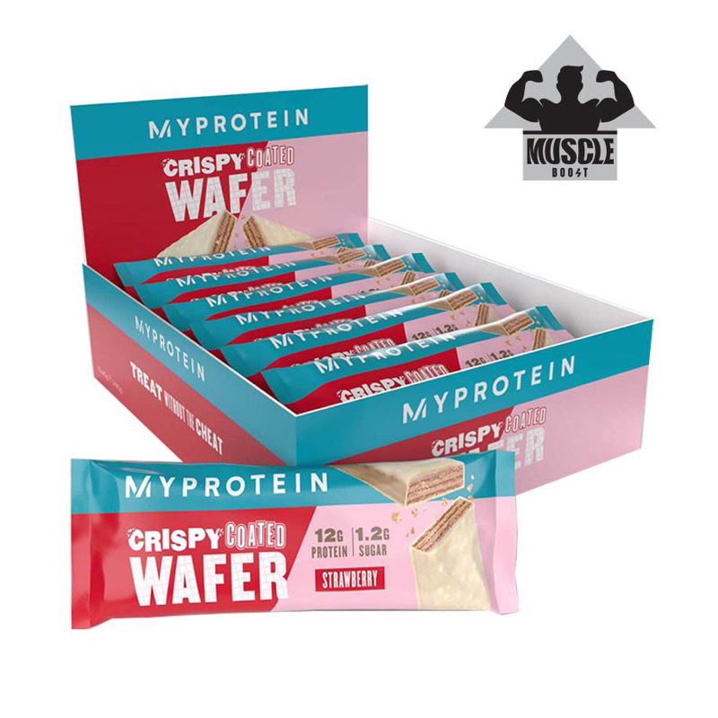 Box of 12 Myprotein Crispy Coated Waffer Protein Bars, super delicious ...