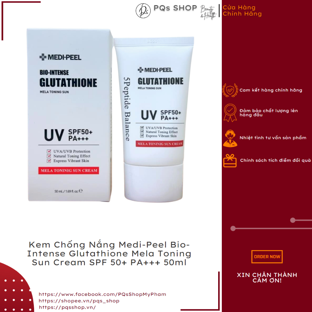 Medi-peel Bio-Intense Glutathione Mela Toning Sun Cream SPF 50 + PA ...