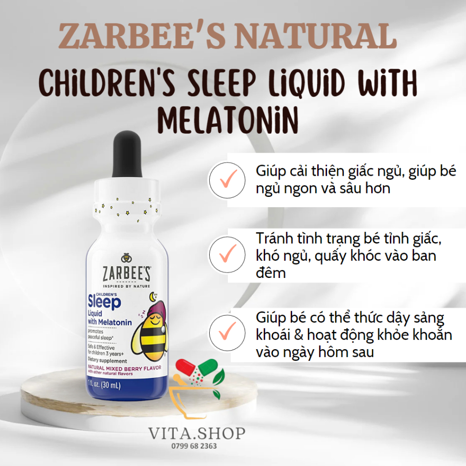 Zarbee's Natural Children'S Sleep Liquid With Melatonin 30ml Shopee