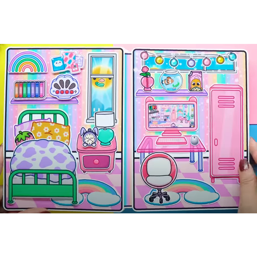 Toca Life World Quiet book - Rainbow House of Toca Paper Doll ...