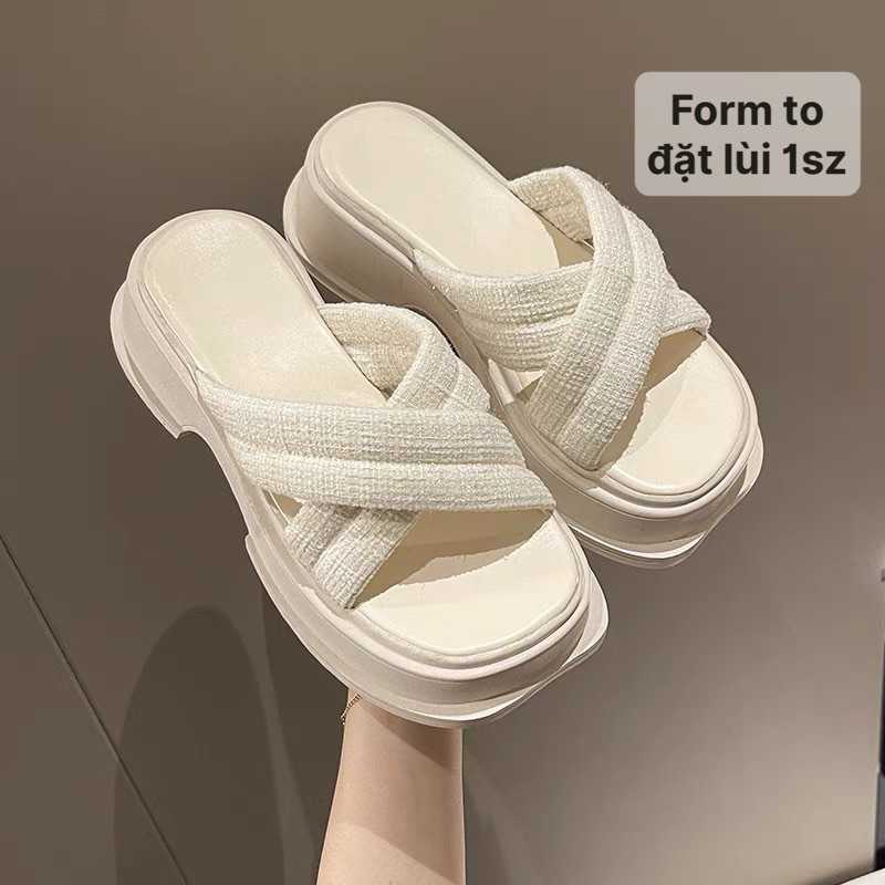 靴 grape White Microfiber Platform Slippers Platform Women Slippers With Cross Straps And Glitter Straps