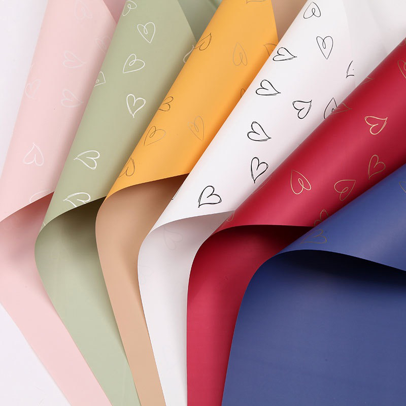 Mika 2-sided Korean pastel heart flower wrapping paper | Shopee Singapore
