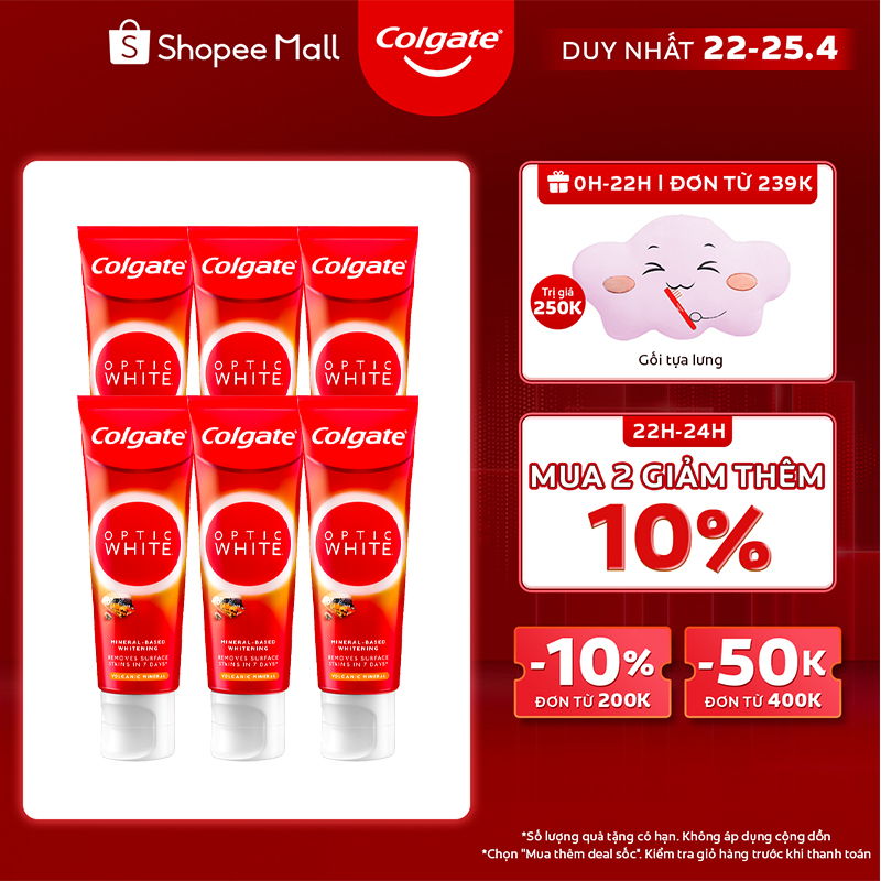 COLGATE Set of 6 Optic White volcanic White toothpaste Korean 100g ...