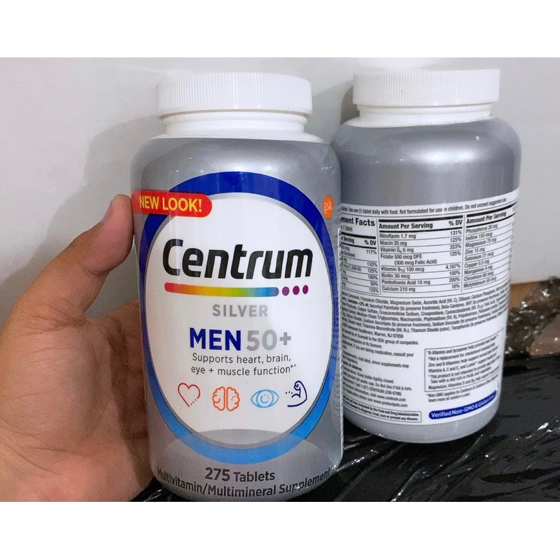 Centrum Silver Adults 50 + 275 Tablets Vitamin Supplement For Men And