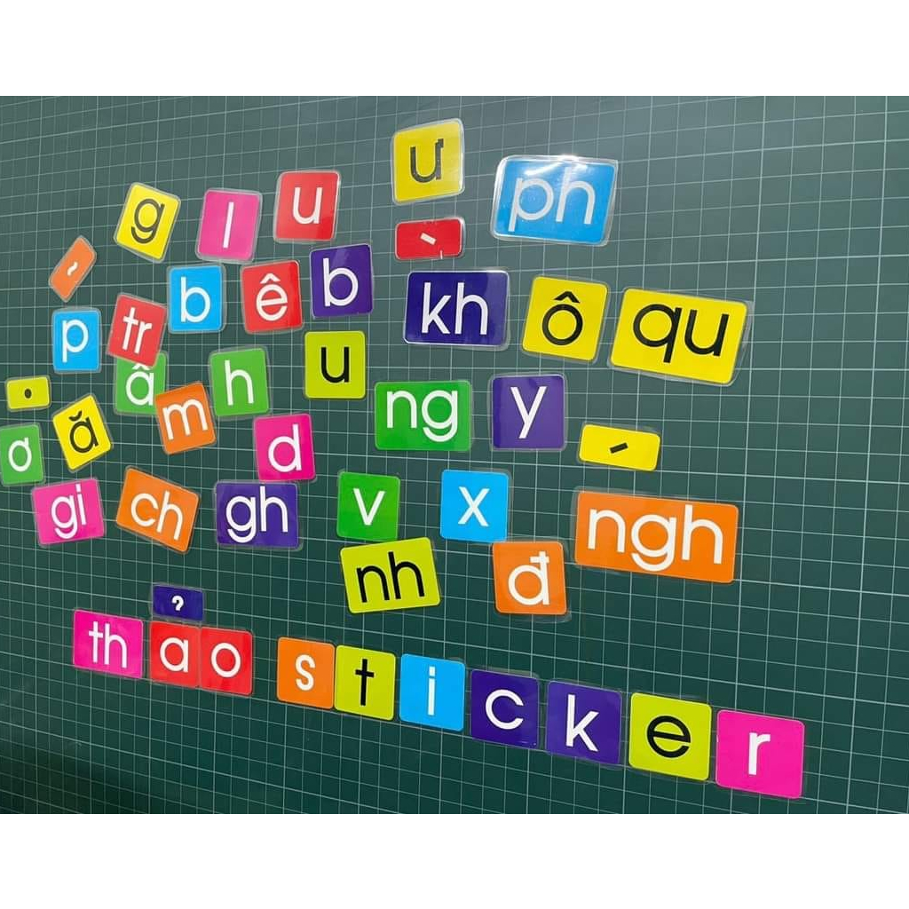 Vietnamese Laminated plastic Letter Cards Full Of Letters, Numbers And