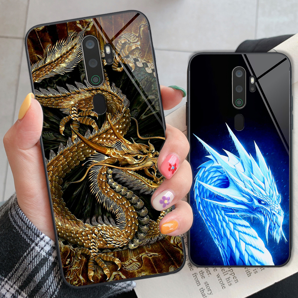 Oppo A5 2020 / A9 2020 Glass Case With Super Personality Dragon Image Shows Your Own Character