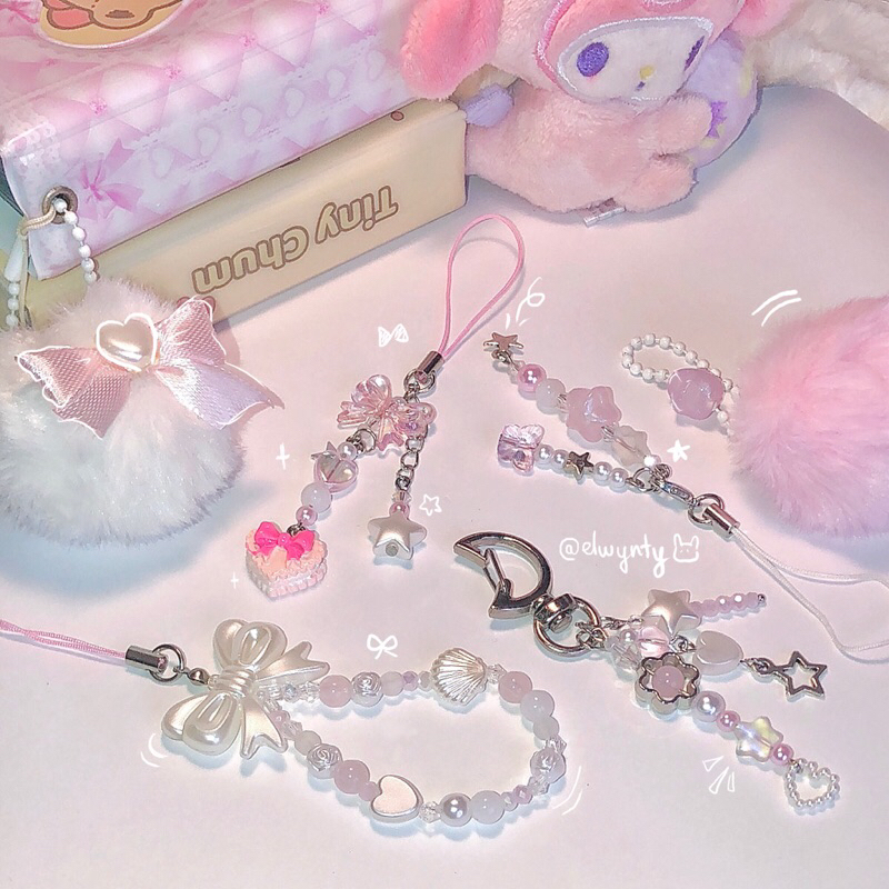 [elwynty Pink collection II] Keyring | Keychain Keychain | Cute pink ...
