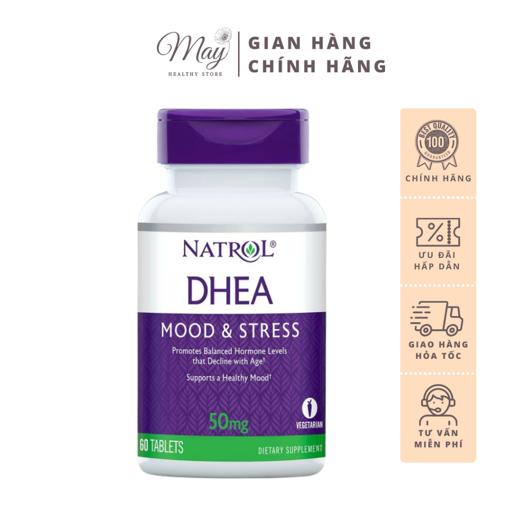 Natrol DHEA Oral Tablet 50mg Reduce Stress, Hormonal Balance (60