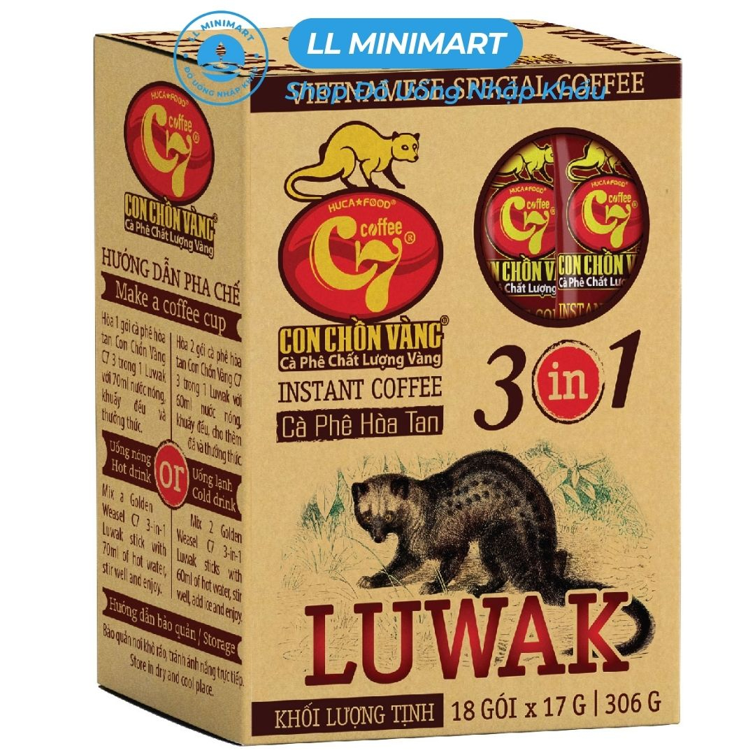 Gold Mink Instant Coffee 3in1 Luwak C7 Box 306G (17Gx18 Packs) Shopee Singapore