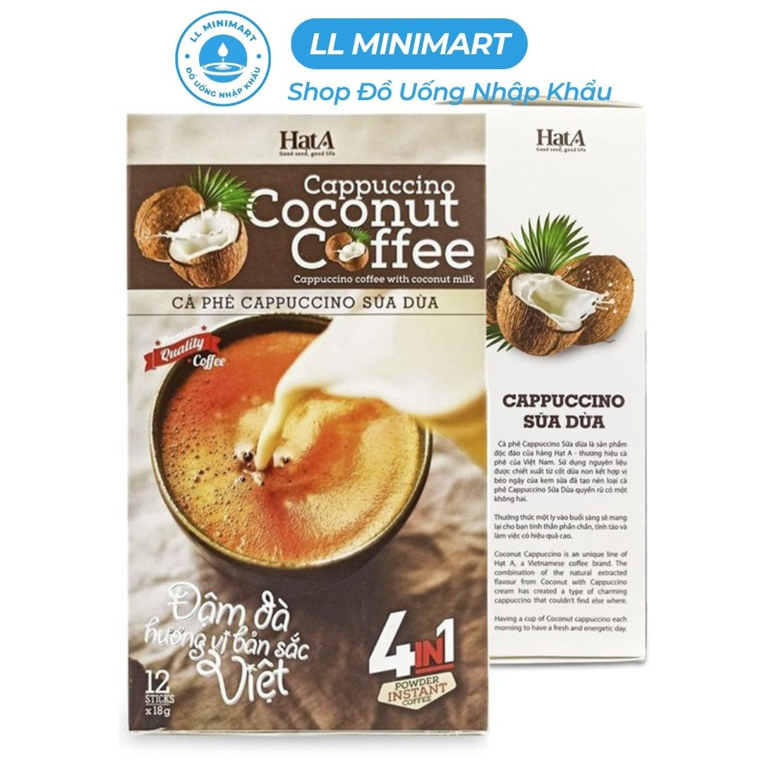 Cappuccino Coconut Milk HatA Coffee Box 216G (18G x 12 Packs) Shopee