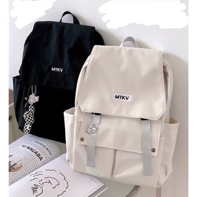 Korean ulzzang Beautiful Black And White TwoColor School Backpacks For