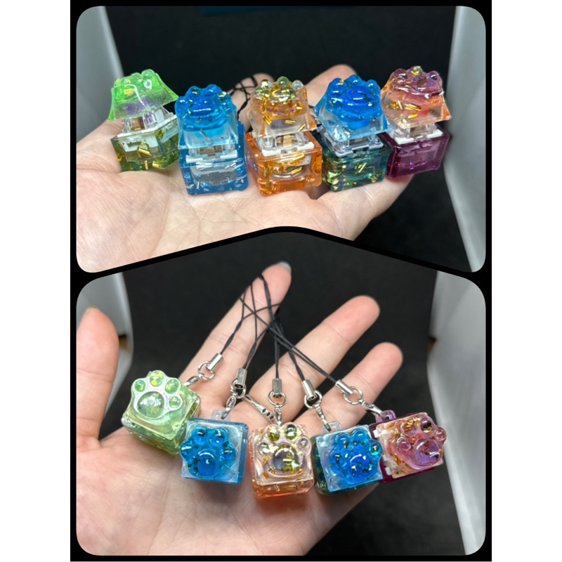Free handmade custom cat's paw mechanical keyboard Keycap with LED ...