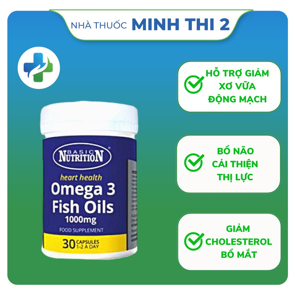 Basic Nutrition Omega3 Fish Oils 1000mg Atherosclerosis, Brain Tonic, Eye Tonic, Improve