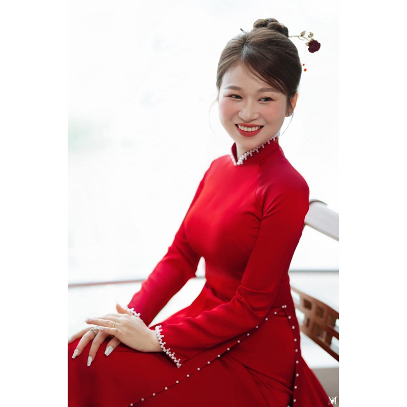 Traditional Ao Dai, Innovative Bridal Ao Dai, Red Ao Dai Studded With ...