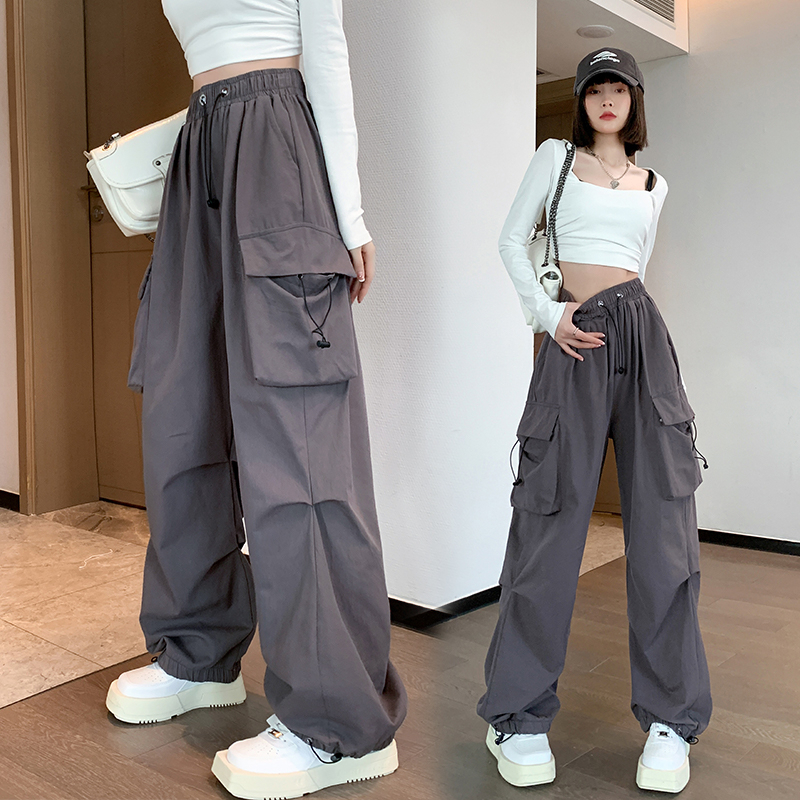 Women's Retro Drawstring Khaki Pants Shopee Singapore