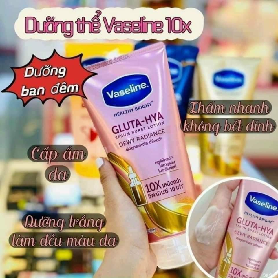 Vaseline Intensive Night Lotion 330ml GlutaHya Burst UV Lotion Dewy
