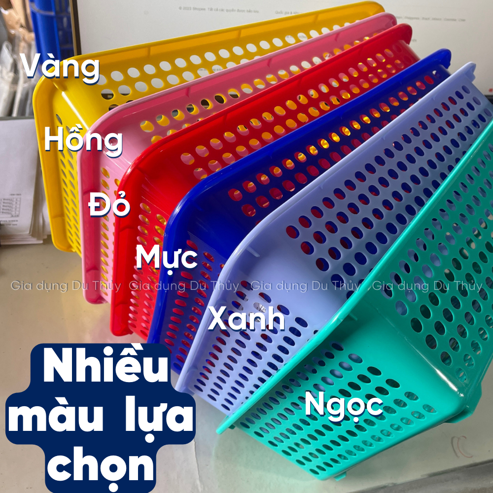 Rectangular Plastic Basket With Small size Red, Pink, Yellow, Blue, Jade Pen, Vegetable Basket