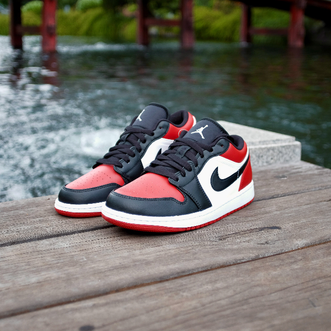 BLACK Friday DEAL] Nike Air Jordan 1 Low Bred Toe Shoes Authentic