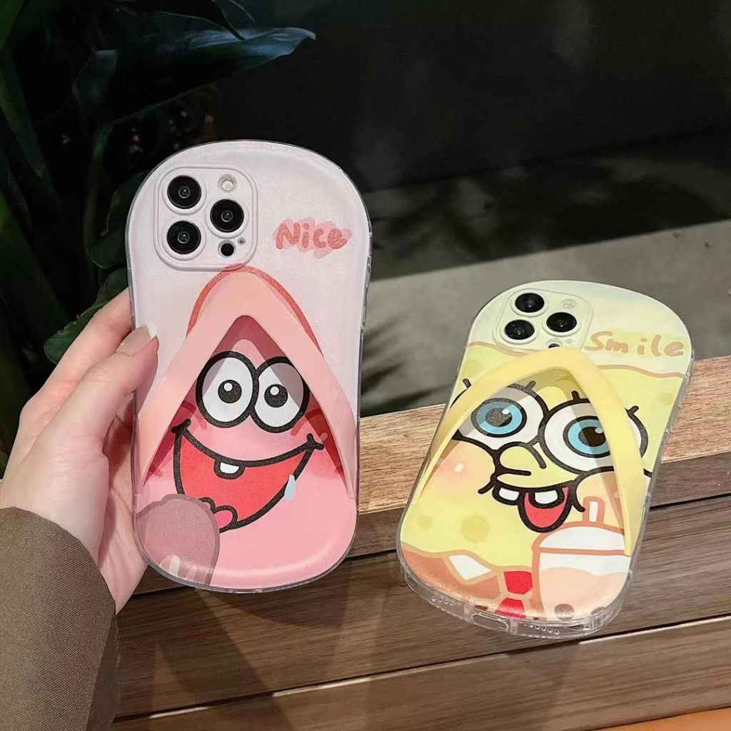 Funny flip flops iphone Spongebob phone case iphone 13 14 12 11