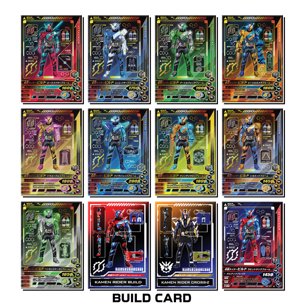 [7-Color Reflective Exclusive] Kamen Rider Build Data Card ...