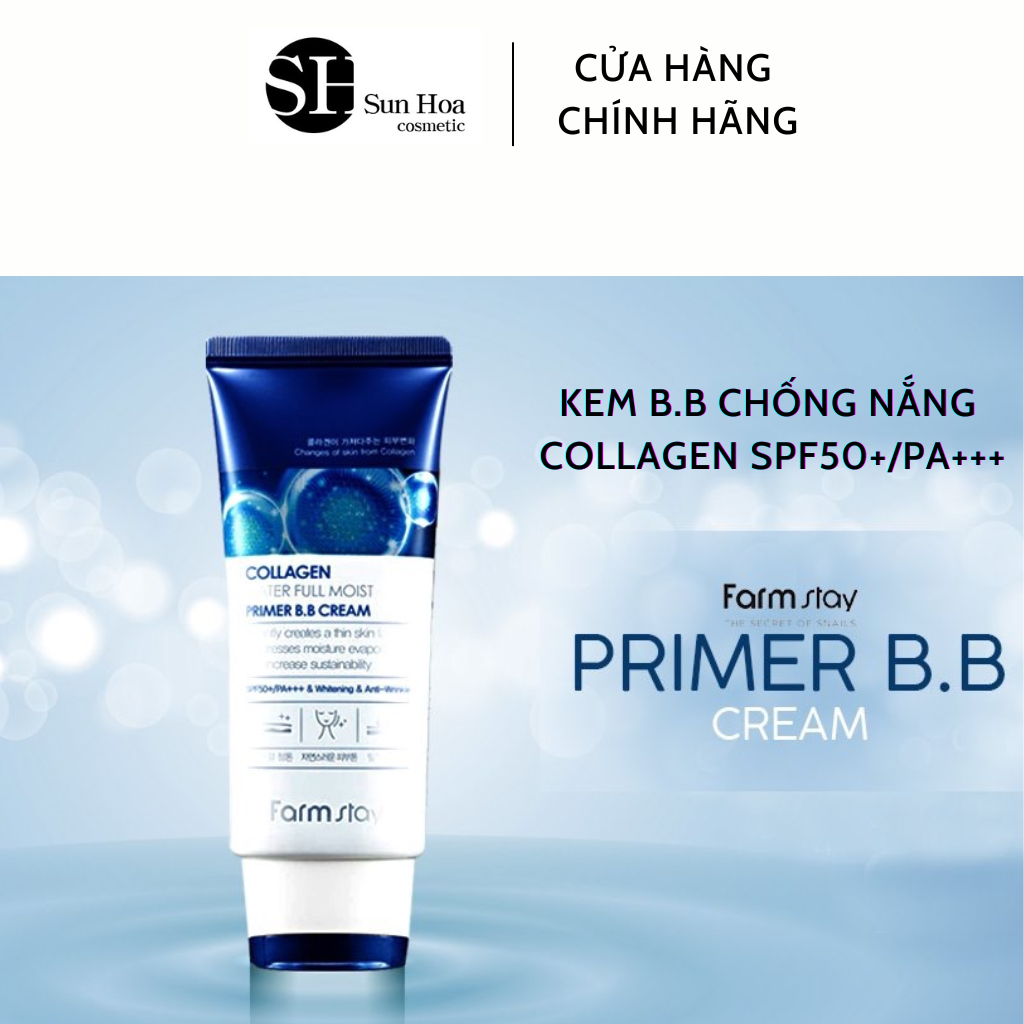 Bb Collagen SPF 50 + / PA + + + Farmstay Collagen Water Full Moist ...