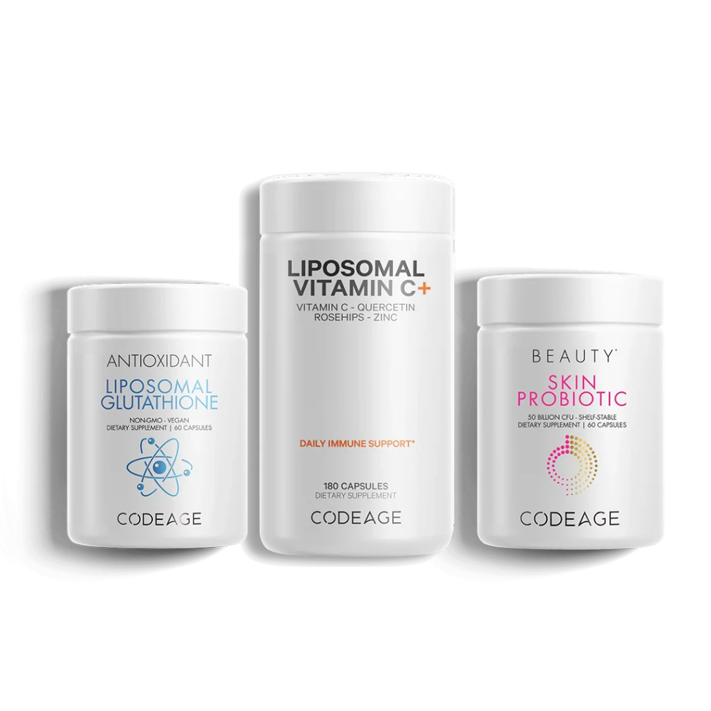 Liposomal Glutathione + Liposomal Vitamin C + Skin Probiotic Skin Recovery Combo Cosmetic
