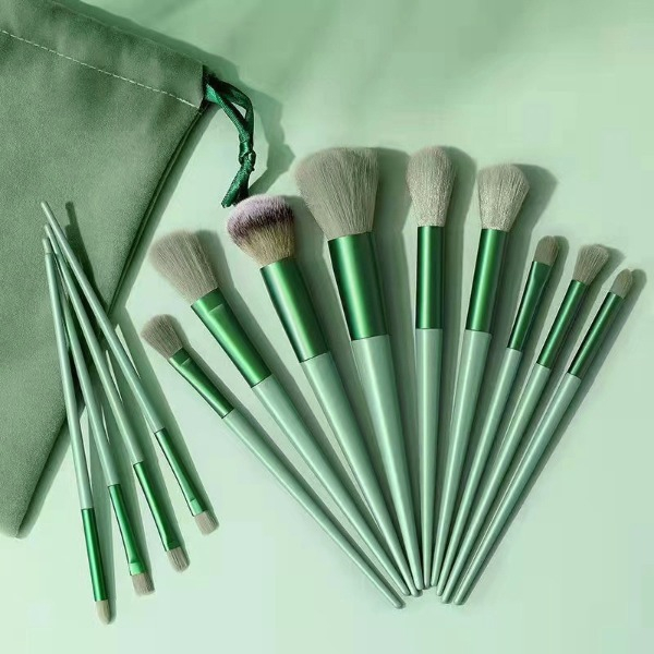 Fix Green Makeup Brush Set 13 full Bag (Standard Goods) Shopee Singapore