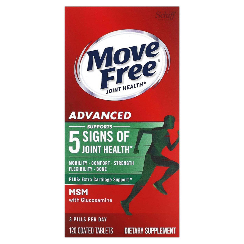 Move Free Joint Health Advanced Plus MSM & Vitamin D3 Bone And Joint Supplements 120vs with