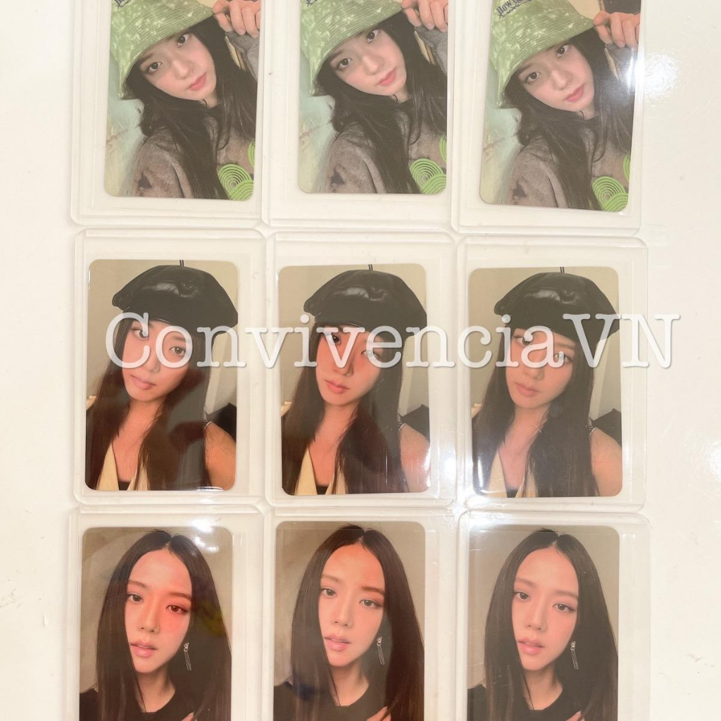 Retail Card JiSoo Blue Hat Straight Hair Beret Shopee Singapore