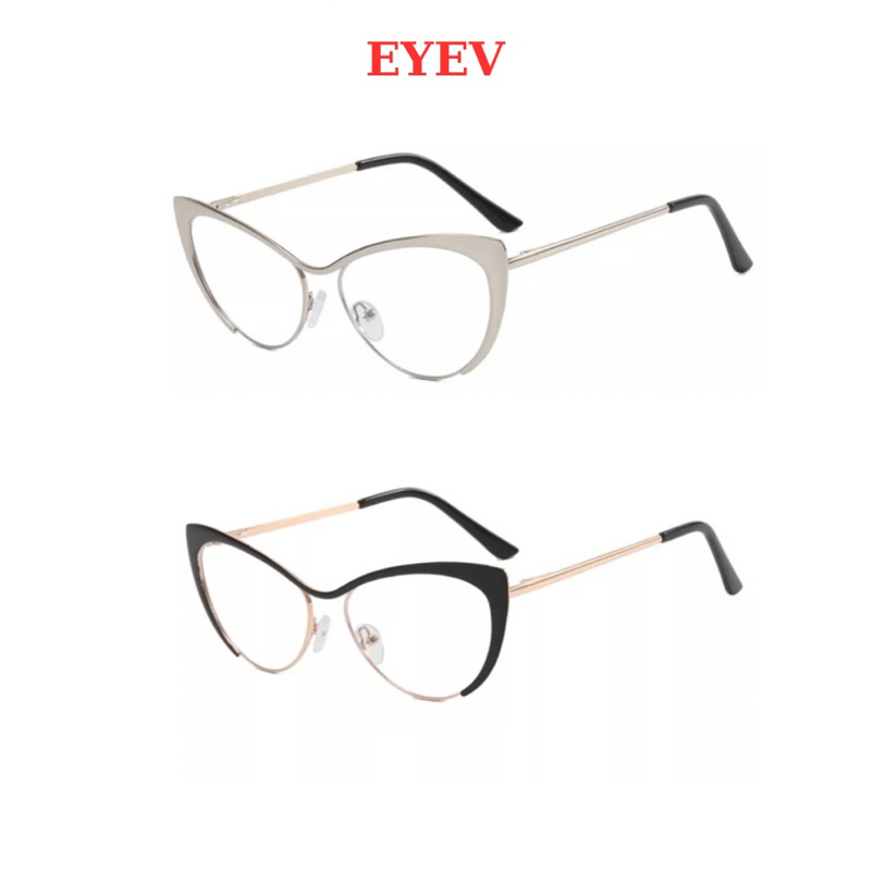 Antiuv + as Blue Cat Eyeglasses Frame (Free Leather Case) Shopee