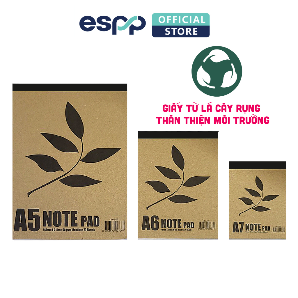 Notebook from recycled leaves 70 sheets A5/ A6/ A7 size - ESPP | Shopee ...