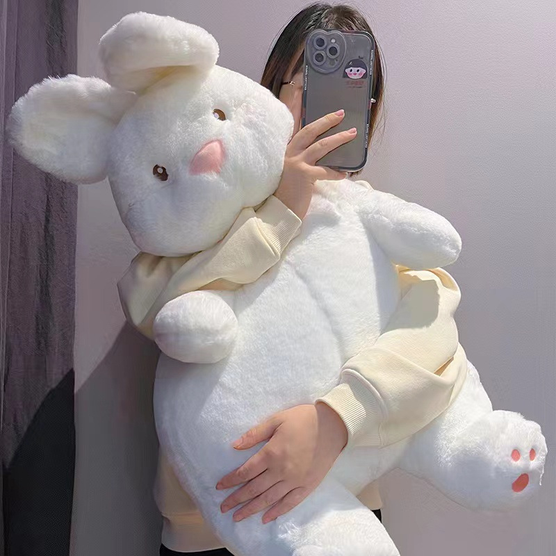 Soft Big Belly White Rabbit Teddy Bear Cute Fat Rabbit Stuffed Animal ...
