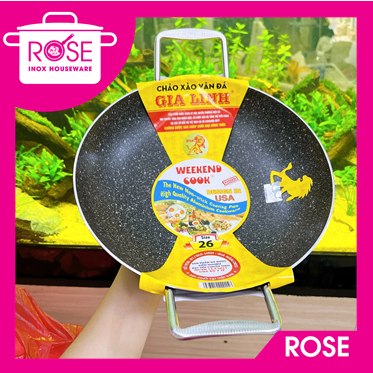 GIA LINH non-stick pan with square handle, 2-handle deep non-stick pan