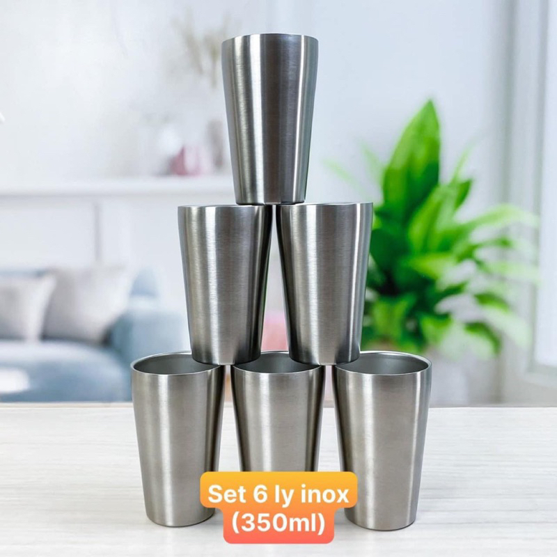 SET OF 6 304 Stainless Steel Cups 350ml/CUP | Shopee Singapore