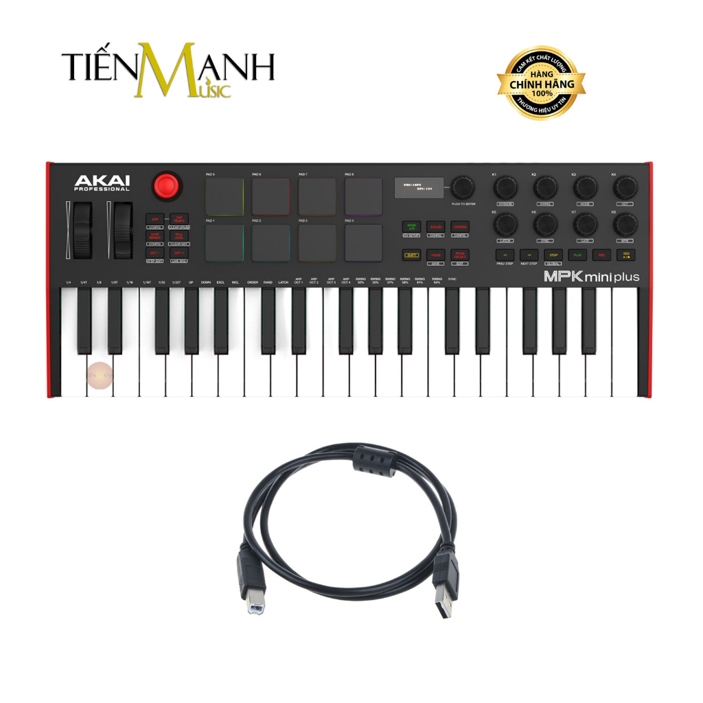 Akai MPK Mini Plus 37 Keys - Midi Compact Keyboard Controller Keyboard ...