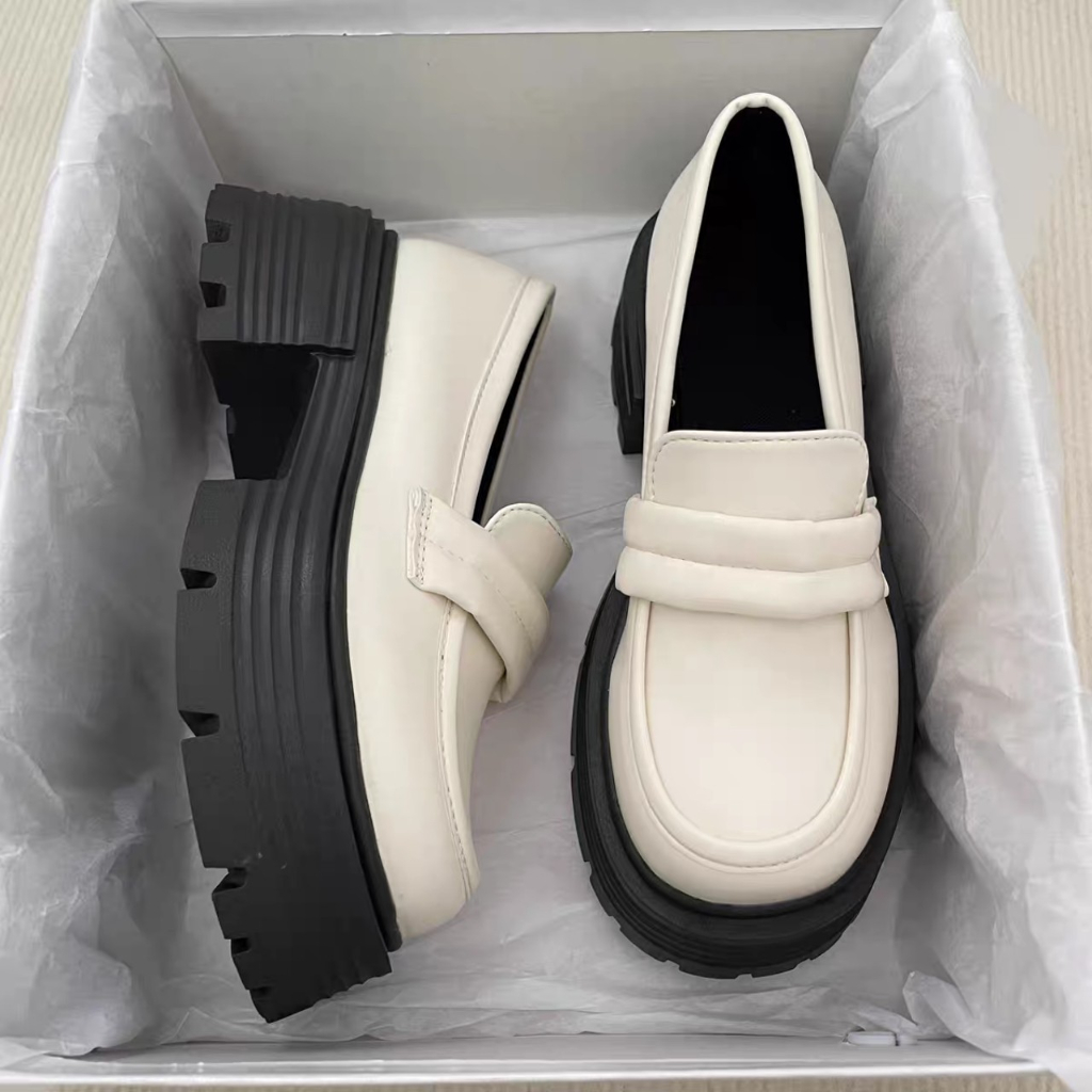 [TYPE 1-full BOX] MIXUE LOAFER Ulzzang Oxford Loafers in Black/Cream ...