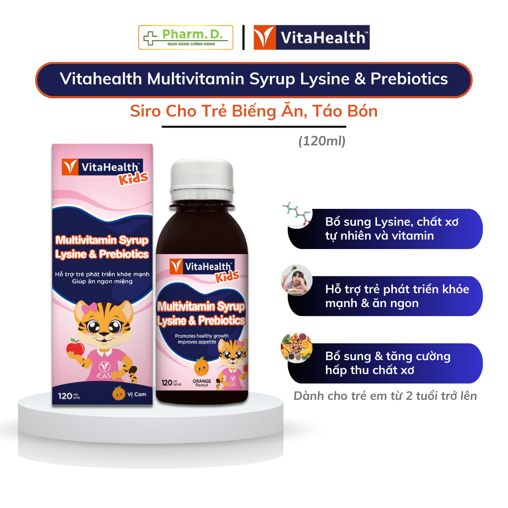 [Genuine] Vitahealth Multivitamin Syrup Lysine & Prebiotics Supplement